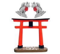 GATHINESS Porte Torii Shinto Ornements de Renard Micro Paysage en Résine pour Décoration de Bureau et Aquarium