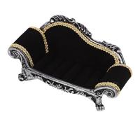 GATHINESS Présentoir à Bijoux en Résine et Flanelle Rangement Pratique Noir Support Bagues et Boucles D'oreilles, Design Élégant pour Filleset Dames pour Coiffeuse