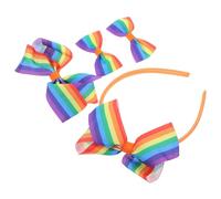 GATHINESS Rainbow Pride Bowknot Headbands 4PCS Unique Striped Fashionable Design Universal Fit for Women Party