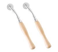 GATHINESS Roue de Traçage Ronde en Acier Inoxydable et Bois Poignée pour Couture, 2 Pièces, Outil de Marquage et Délimitation pour Travaux Manuels et Point de Croix