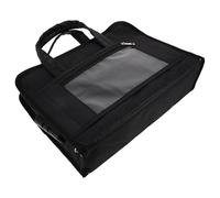 GATHINESS Sacoche Multiples Compartiments Portable en Tissu Oxford Noir avec Serrure à Combinaison pour Documents et Tampons, pour Quotidiens et Cadre Professionnel