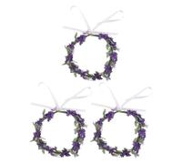 GATHINESS Serrage-tête Couronne de Fleurs Lavande Pourpre Style Bohème Romantique 3 Pièces Confortables et Faciles à Porter Pour Cheveux pour Mariages et Séances Photo