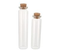 GATHINESS Support pour Poils de Chat en Verre avec Bouchon en Bois, Lot de 2 Bouteilles pour Souvenirs d'animaux, Design Portable et Polyvalent pour Mémorial d'animaux