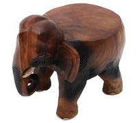 GATHINESS Tabouret Éléphant en Bois Massif Marron, Banc à Chaussures Rond Portable Assise, Marchepied Créatif pour Usage Domestique et Bureau