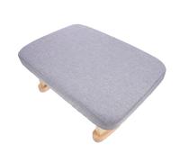 GATHINESS Tabouret en Bois Élégant et Confortable Tissu Coton-Lin, Petit Tabouret Polyvalent pour Décoration et Chambre, pour Yoga et Repose-Pieds