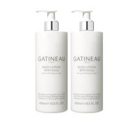 Gatineau - AHA Lot de 2 flacons de lotion pour le corps, crème hydratante pour peaux sèches au beurre de karité (400 ml)
