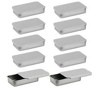 Gativs 10 Pièces Portable Petites Boîte Portable Boîtes de Rangement Boîtes de Conserve Boîte Metal de Rangement Boîtes de Rangement en Métal avec Couvercle Coulissant pour Bonbons Perles Bouton