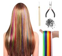Gativs 50 Pièces Kit D’Extensions de Cheveux Synthétiques 13 Couleurs Extensions Plumes Synthétiques Extension de Cheveux Colorés Accessoires Cheveux Fille Femmes pour Party Festival Cosplay