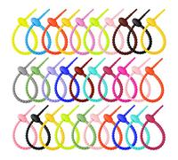 Gativs Coloré Multi-Usages Silicone Ties 30 Pièces Attaches de Câble en Silicone Colorées Cravates Torsadées en Silicone Colorées Silicone Réutilisables Attaches de Câble Cravates Tout Usage 215mm
