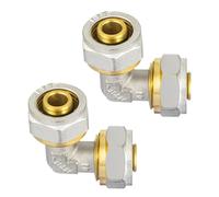 Gativs Lot de 2 raccords à Vis à 90° Raccords À Vis de 16 mm avec Coude Coude à Visser pour Tube Multicouche Raccord à vis à 90° de Serrage en Laiton pour Tube Composite Multicouche