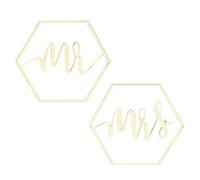 Gativs Monsieur et Madame Chaise de Mariage Signe en Bois Décoratif Signe de Mariage Mr & Mrs Suspension en Bois Panneaux de Chaise de Mariage pour Mariée et Marié Suspensions en Bois Mrs et Mr