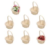 Gativs Petites Corbeilles en Osier avec Anse 8 Pièces Mini panier en osier tissé Tressées en Rotin Petit Corbeilles de Mariage Panier Mariage Panier de Rotin en Osier pour Décoration de Table