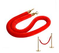 Gativs Velours Corde de Barrières 1,5m Barrière Corde Cordon Séparation Diviseur de Files D'attente Rouge avec Or Crochets pour Hôtel Événements Théâtres Bâtiments Publics Contrôle des Foules