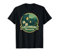 Gatlinburg TN Badge Ours Noir Maman et Petit T-Shirt