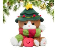 Gato de peluche navideño - Muñeco de peluche durmiente, Decoraciones Navideñas para el hogar de gato para dortoir, sala de estar, niños y niñas, Idea creativa para la Navidad