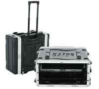 Gator Cases Coffre à roulettes léger pour rack 4U avec loquets robustes, poignée de remorquage rétractable et roues encastrées; profondeur standard de 19,25" (GRR-4L)
