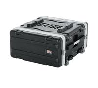 Gator Cases GRR-4PL-US Boîtier léger moulé 4U avec alimentation intégrée, loquets robustes, poignée de remorquage rétractable et roues encastrées ; profondeur de 48,9 cm (GRR-4PL-US)