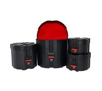 GATOR CASES Kit complet d'étuis moulés pour batterie de type Fusion, 20″ x 16″ bass drum case, a 10″ x 7″ and 12″ x 8″ tom case, and a 14″ x 14″ floor tom case. (GPCJZFUSIONPACK)