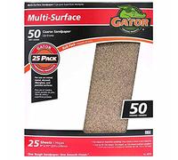 Gator Finishing 4212 Lot de 25 feuilles abrasives en oxyde d'aluminium grain 50 22,9 x 27,9 cm