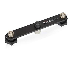 Gator Frameworks Barre de fixation pour 1 à 2 microphones avec filetage standard de 5/8 pouces, compatible avec la plupart des pieds de micro et des bras articulés (GFWMIC1TO2)