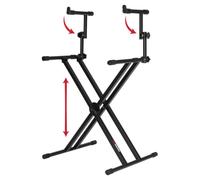 Gator Frameworks Support de clavier de luxe à deux niveaux de style GFW-KEY-5100X, noir