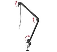 Gator Frameworks Support de micro de diffusion Deluxe pour podcasts et enregistrements, avec câble XLR intégré, (GFWBCBM3000)