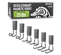 Gator Magnetics Crochets de rangement : lot de 6, les systèmes de rangement ultimes pour atelier et garage, crochets magnétiques robustes, solutions d'organisation d'outils robustes, capacité de