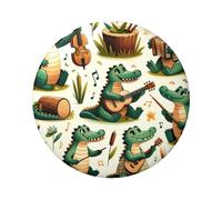 Gator-Music-Party Lot de 5 boutons ronds laminés 6 cm avec finition brillante et épingle sécurisée