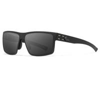 Gatorz Lunettes de soleil en aluminium non polarisées fabriquées à la main - Fabriquées aux États-Unis, Noir avec logo noir/fumé non polarisé