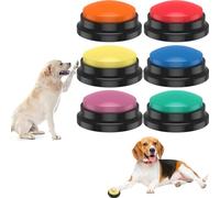 Gatphy 6 Pcs Boutons de Communication pour Chien Buzzer Enregistrable Voix pour Chien Portable Boutons de Communication Chat Chien pour Former Communiquer Laisser Message Enregistrement (6Pcs)