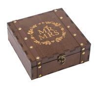 Gatphy Boîte à souvenirs en bois - Cadeau d'amour de mariage - 20 x 20 x 7,5 cm - Mr Mrs : I Have Touch The One Whom My Soul Loves - Sensation rétro - Cadeaux uniques pour couples ou conjoints