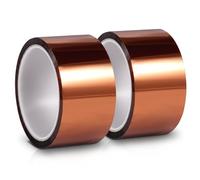 Gatphy Kapton Tape Lot de 2 rouleaux de ruban adhésif résistant à la chaleur Largeur 50 mm Ruban adhésif haute température pour soudage par refusion, brasage à vague, impression par sublimation