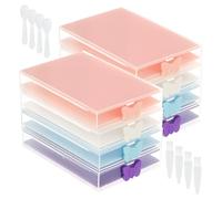 Gatphy Lot de 8 accessoires de peinture diamant - 16 x 12 x 7,5 cm - En plastique transparent - Avec cuillère - Pinceau - Peinture diamant - Bricolage - Pour débutants, amateurs, familles (couleur)