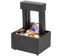 Gatphy Petite Fontaine d'Intérieur Zen Fontaine de Table avec Jardin Zen Lumière LED Petite Fontaine Décorative d'Intérieur Bureau Table pour Zen Méditation Détente Fortune Attraction Pot (A)