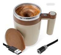 Gatphy Tasse à café auto-mélangeante USB, 400 ml, avec affichage de la température, mélangeur automatique, mesure intelligente de la température pour café, lait, chocolat chaud (marron)