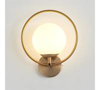 GATSUN Applique murale à LED moderne anneau en verre éclairage applique salon chambre chevet cuisine luminaire intérieur lumières, appliques murales modernes (Color : Gold-white)