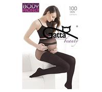Gatta Body Protect 100Den - Collants pour femmes enceintes avec Culotte spéciale douce et très élastique Mat - noir(3-M nero)