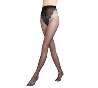 Gatta Chiara Collant classique - 20 DEN, noir, avec couture élégante à l'arrière, avec partie culotte décorative, avec talon renforcé, mat, très confortable, haute qualité européenne (L)