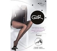 Gatta Collants fins pour femme avec motif 20 deniers (429-05) - Collants pour femme avec motif fin en maille noire - Conçu et fabriqué en Union Européenne, noir, L