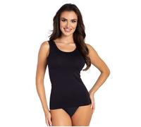 Gatta Débardeur Tank Top femme à Larges Bretelles, Classique, Universel, décolleté Profond, élastique - Noir M