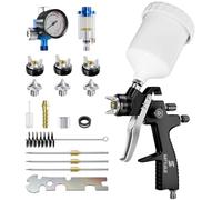 GATTLELIC LVLP Pistolet pulvérisateur à air comprimé de qualité supérieure avec buse de 1,3/1,5/1,7 mm et régulateur d'air, pistolet à peinture automobile, pistolet à peinture pour voiture et maison