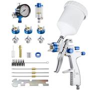 GATTLELIC LVLP Pistolet pulvérisateur à air de qualité supérieure avec buse de 1,3/1,5/1,7 mm et régulateur d'air, pistolet à peinture automobile, pistolet à peinture pour voiture et maison