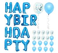Gatuida 1 ensemble Ballons Anniversaire Adorables Aluminium Décorations de Fête Kit Complet pour Célébrations Joyeuses Bleu