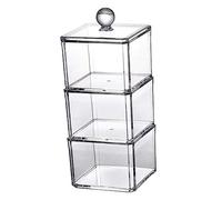 Gatuida 1 Ensemble Boîte de Rangement Transparente pour Disques Démaquillants Organisateur de Maquillage avec Couvercle pour Éponge et Accessoires de Beauté