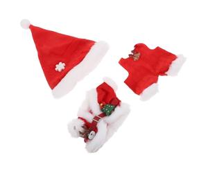 Gatuida 1 Ensemble de 4 Costumes de poupée Père Noël, Compatible avec Labubu 1 2 3, Comprenant Un Chapeau, Un Haut et Un Pantalon de Père Noël Rouges, Une Tenue de poupée de Vacances pour Jouer à