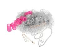 Gatuida 1 ensemble Perruque Grise Cheveux pour Déguisement de Dame Accessoires de Costumes Comprend Lunettes et Chaîne pour Cosplay et Performances
