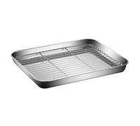 Gatuida 1 ensemble Plaque de Cuisson Acier Inoxydable avec Rack pour Rôtissage pour Cuisine Restaurant et Boulangerie