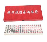 Gatuida 1 Ensemble Set de Mini Mahjong Intéressant Kit de Tuiles de Mahjong Portable pour Voyage Barres Incluses pour Fête Camping et Activités Plein Air