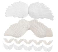 Gatuida 1 Jeu Applique De Vêtements Ailes Costumes De Point Et d'ange Décoration Ange Pop up Sapin De Noel Ange De Sapin De Noël Décorations d'arbre De Noël Blanche Plastique 12 Pièces
