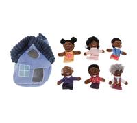 Gatuida 1 Jeu de marionnettes à Doigts de Dessin animé - Famille Africaine, marionnettes pour Enfants d'âge préscolaire, Jeux de rôle et Contes - Jouets à Main pour la Classe